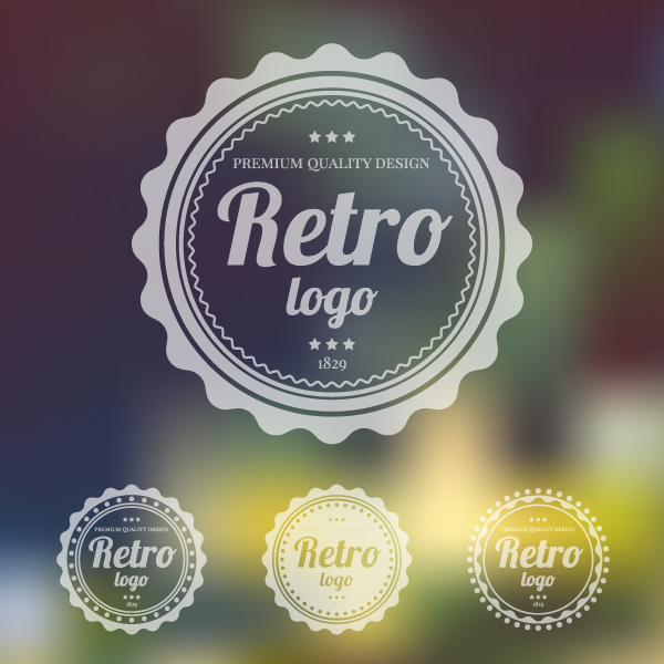 final image of retro logo on a blurred vector background