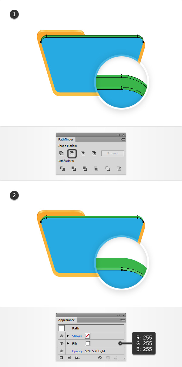 green shape highlight