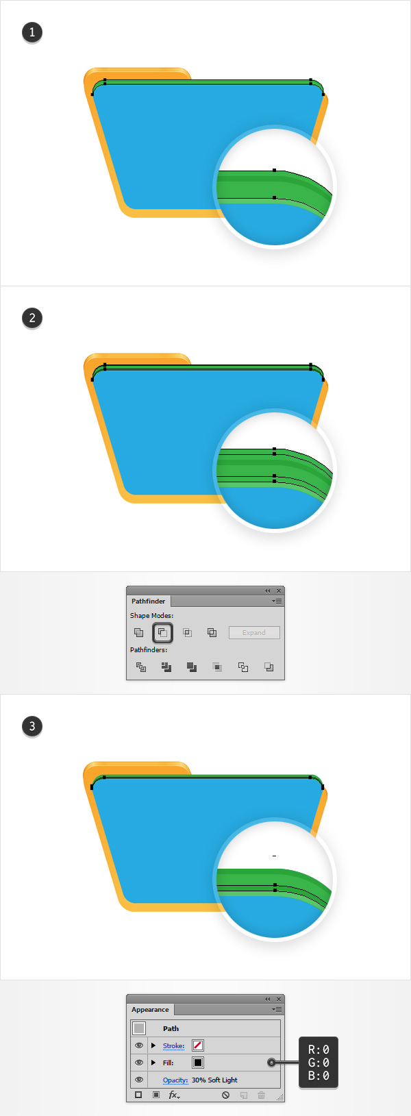 green shape shading