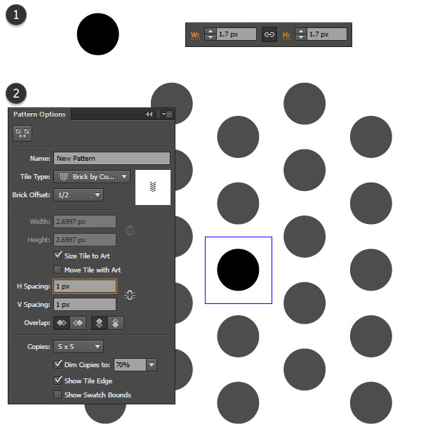 create a simple dot pattern