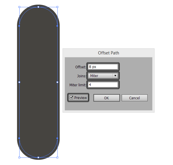 board outline offset path settings