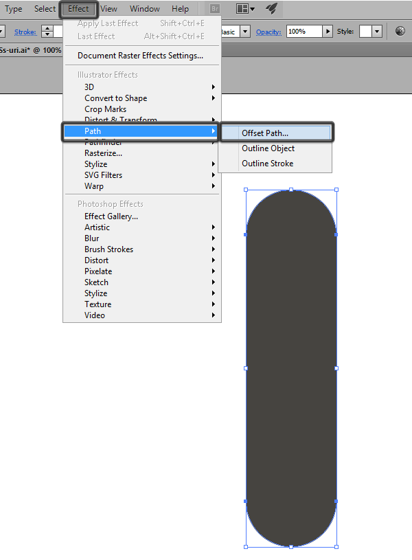 creating the deck outline using offset path