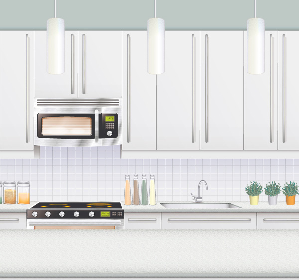 Using the Appearance Panel to Create a Kitchen Illustration