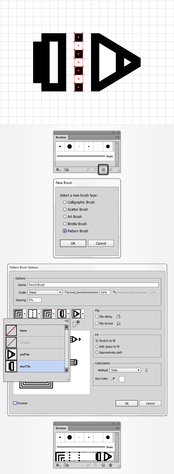 pencil pattern brush