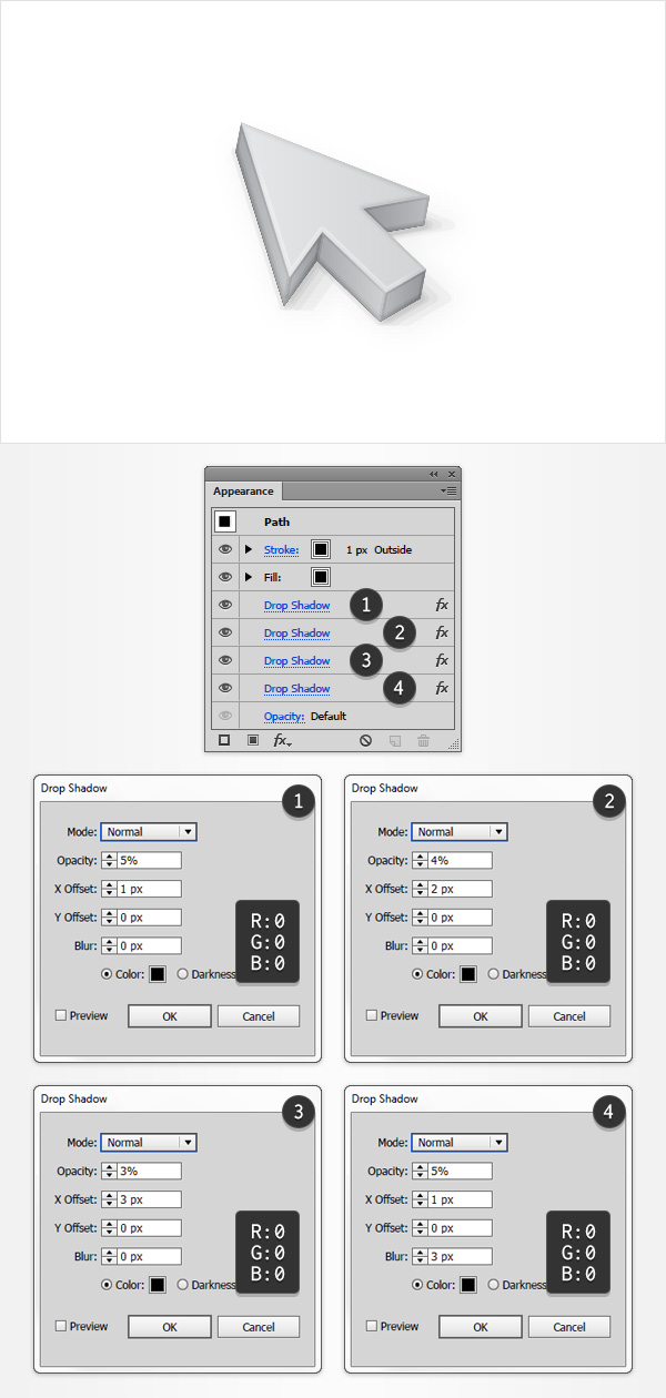 shading drop shadow effects