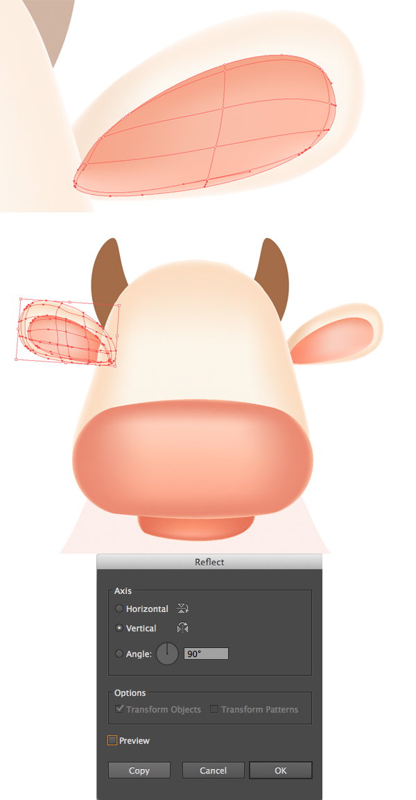 edit the ears with mesh 2