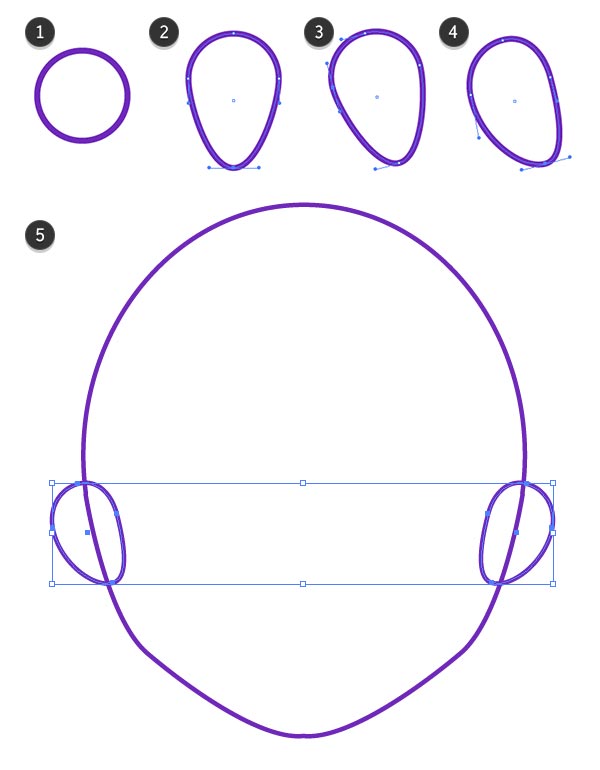 Draw a simple ear from a single circle