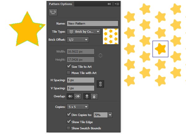 Create a simply star pattern