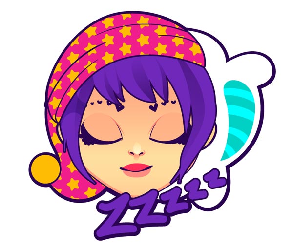 Complete the sleepy chat sticker