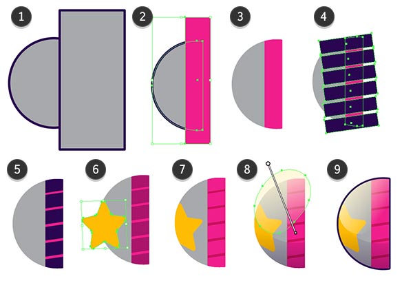 Embellishing a half circle