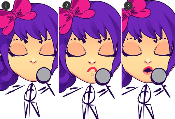 Draw a singing mouth