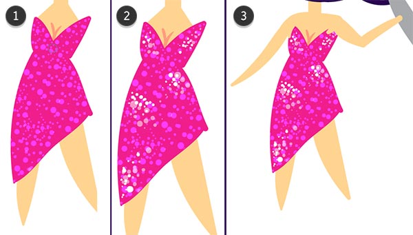 Create a sparkling evening gown