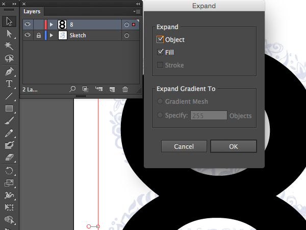 object expand type font shape fill ok adobe illustrator