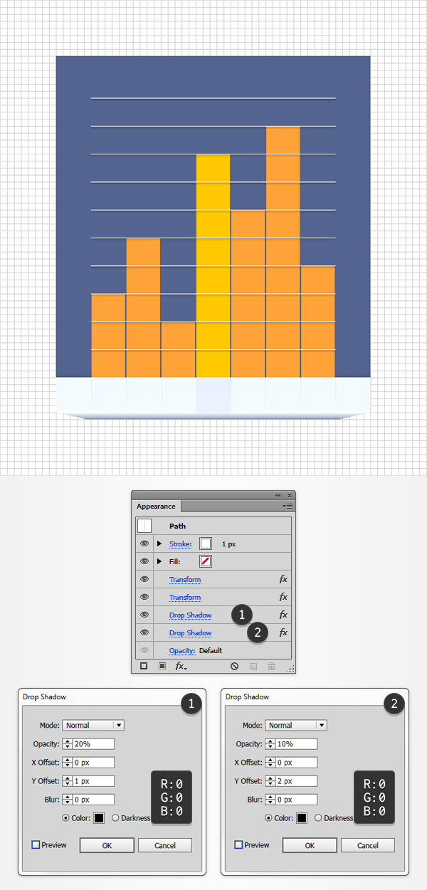 horizontal lines shading