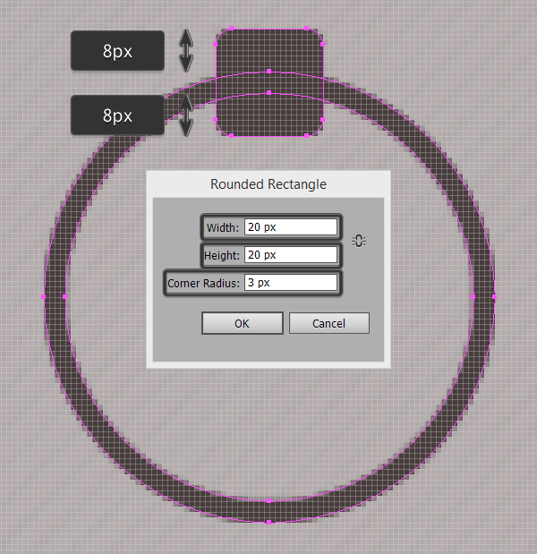 adding the anchor point to the vector circle