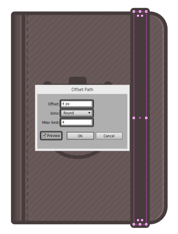 creating an outline for the elastic band