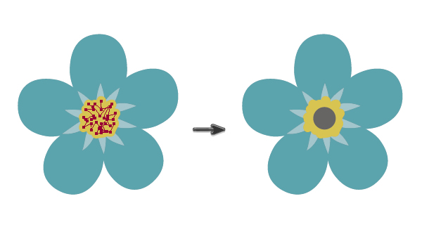 drawing flowers of forget-me-nots 2