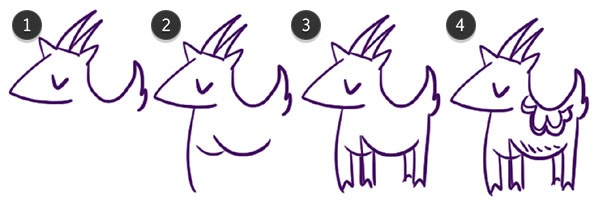 Draw the goats body