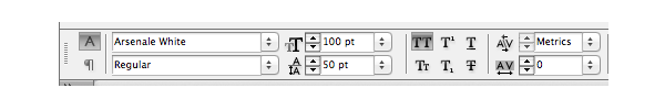 character formatting controls panel