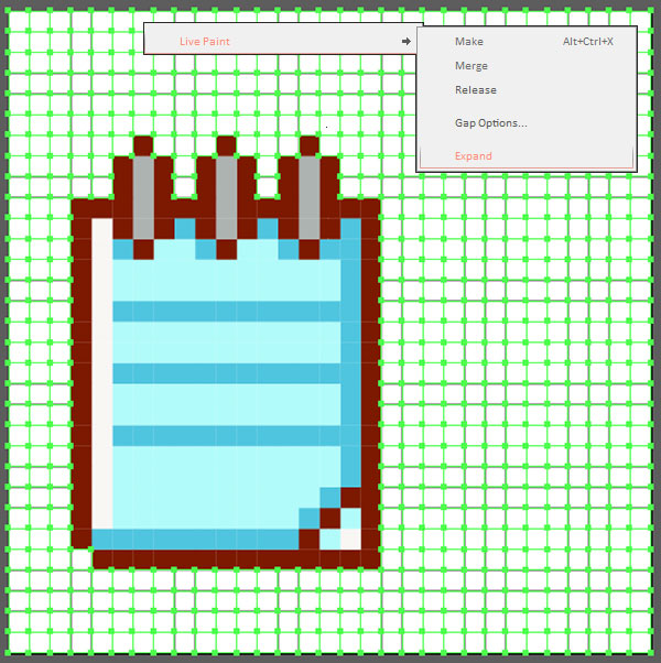 Extract your pixel art icons from the line grid