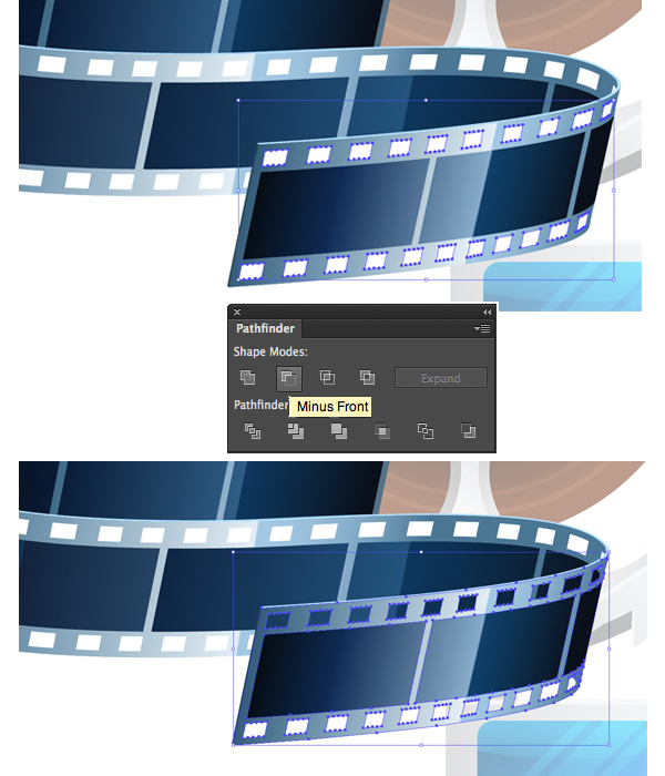 cut out the squares of the film tape