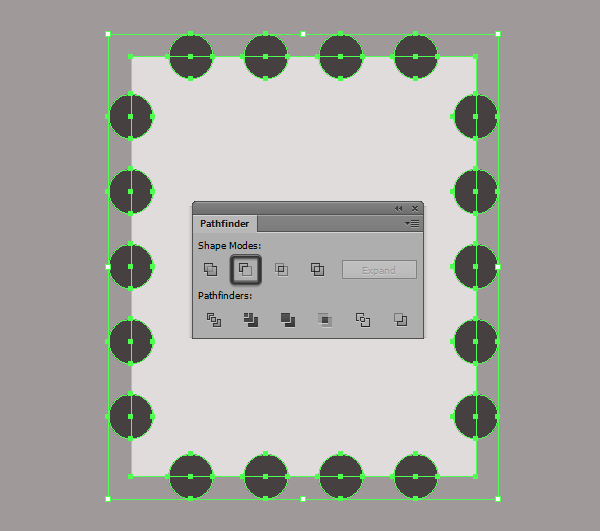 using minus front to create the stamp cut outs