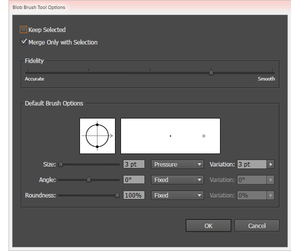 Adjust the Blob Brush Tools settings