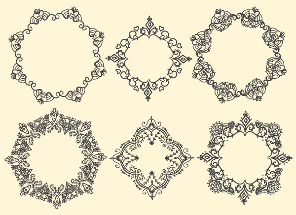 A whole set of ornate frame designs