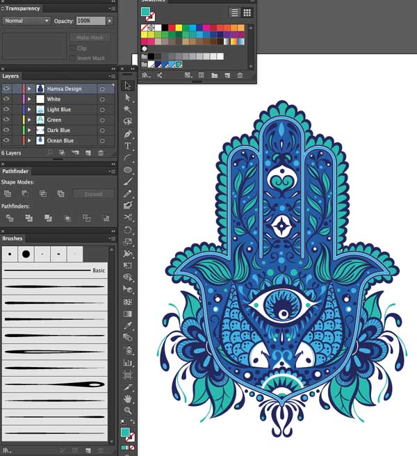 patterns color variation strokes layers design Hand of Mariam Fatima  Hand Khamsa Hamesh sketch illustration miss chatz artwork pen blue fish hand palm eye flower pattern heart design tshirt photoshop sketch half pattern