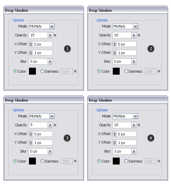 Drop Shadow effect settings