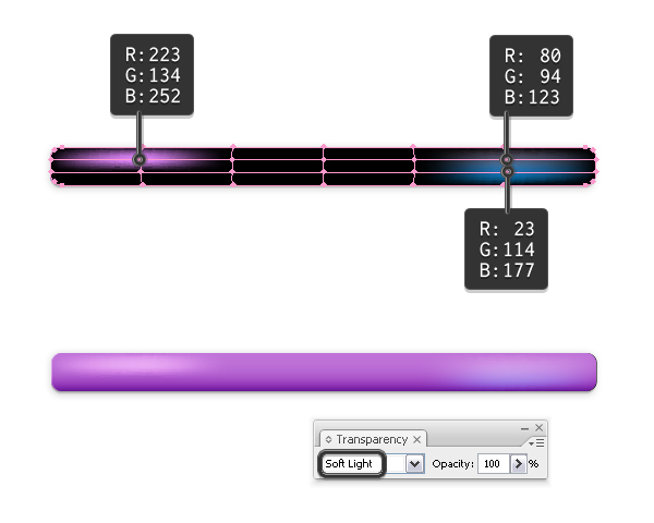 Color gradient mesh