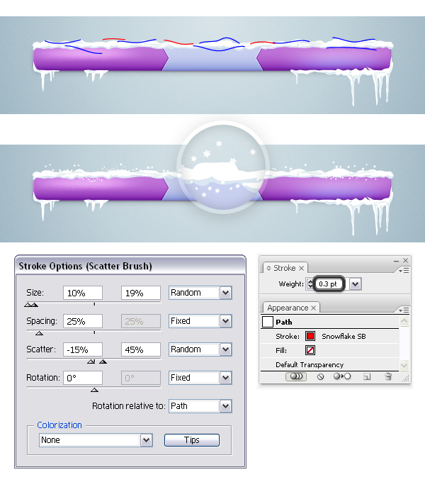 Apply Snowflake Scatter Brush