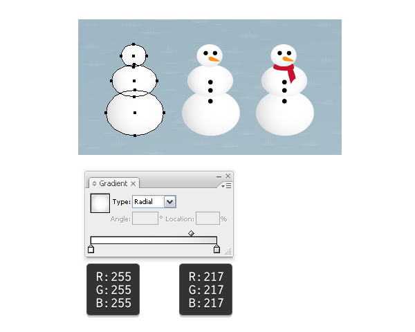 Draw a small snowman