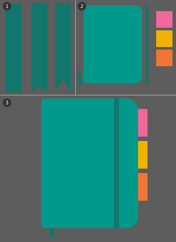 A few rectangles create a replica of my design notebook