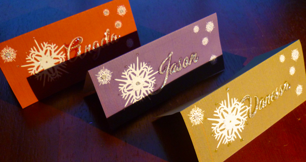 final cards with glitter