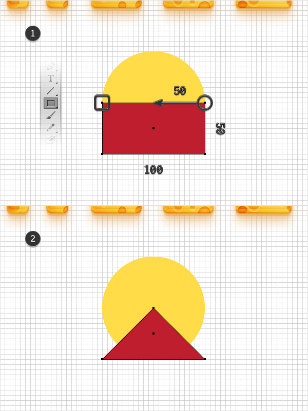 create cheese wedge