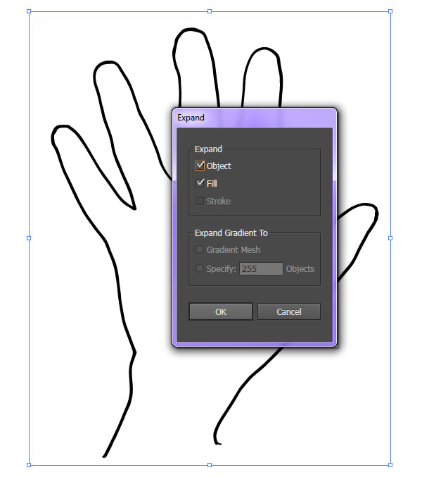 Expand your hand outline