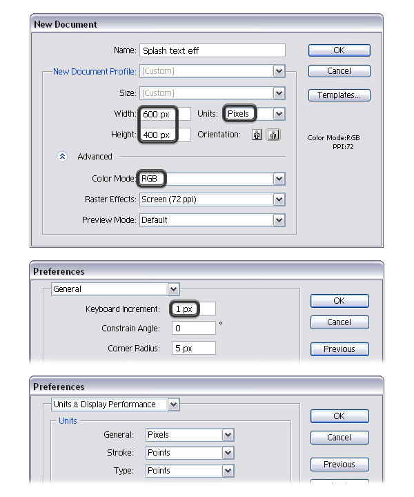 Create new illustrator file