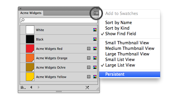 persistent swatches