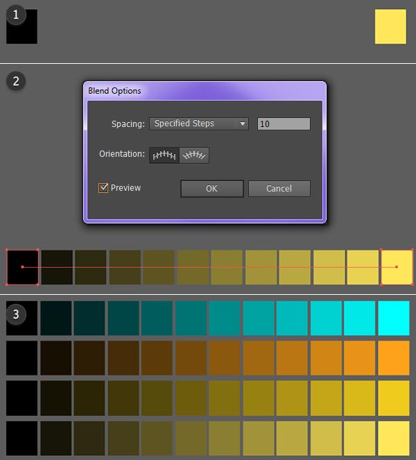 Make a Blend to create your color palette