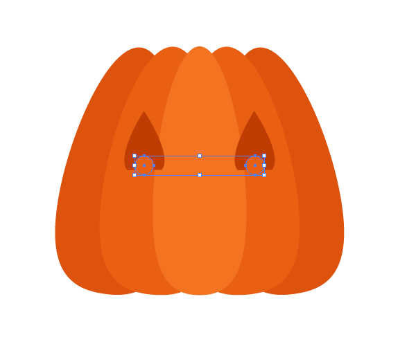 placing the eyes of the pumpkin 