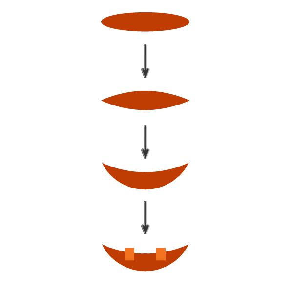 creating the mouth and teeth of the pumpkin