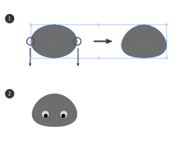 creating the body and eyes of the spider