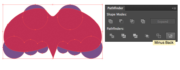 se Minus Back function in Pathfinder to form a bat silhouette