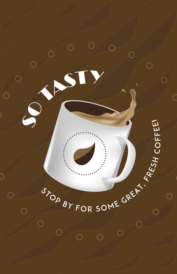 Coffee poster created using Adobe Illustrator shapes