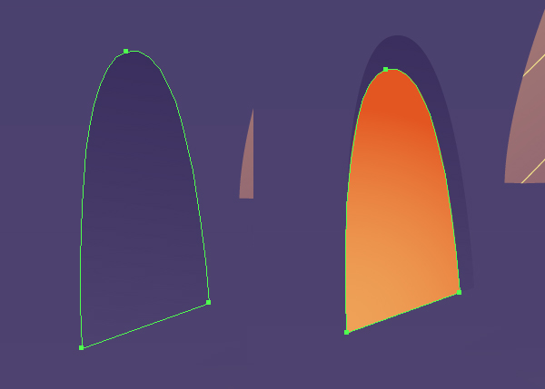 Fill the created shape with linear gradient 