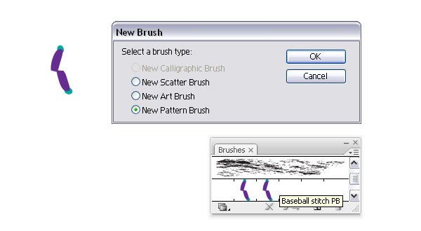 Create baseball stitch brush 2