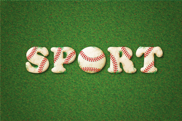 Baseball text effect