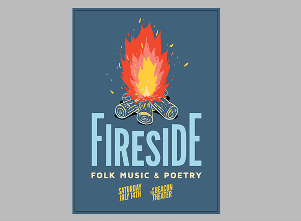 Folk music poster design in process