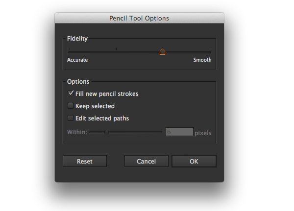 pencil tool options